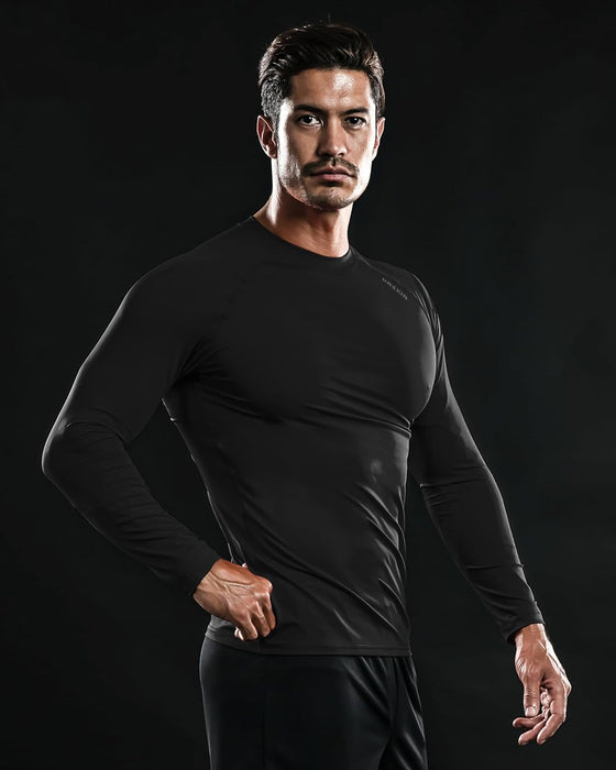 4, 3, 2 or 1 Pack Men'S Compression Shirts Top Long Sleeve Sports Baselayer Workout Running Athletic Active