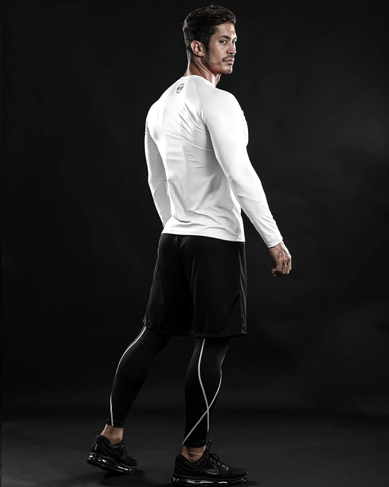 4, 3, 2 or 1 Pack Men'S Compression Shirts Top Long Sleeve Sports Baselayer Workout Running Athletic Active