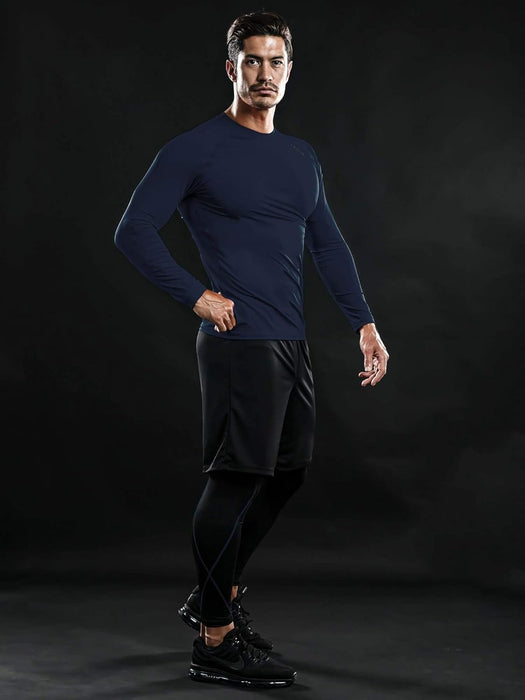 4, 3, 2 or 1 Pack Men'S Compression Shirts Top Long Sleeve Sports Baselayer Workout Running Athletic Active